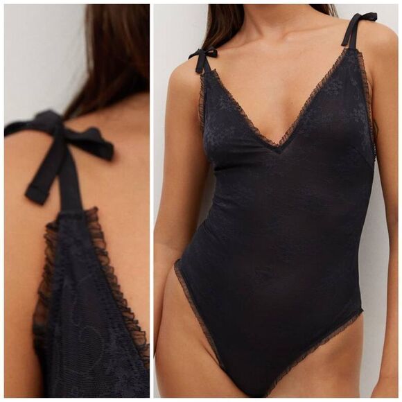 Mango Lace Body Bodysuit New - Picture 1 of 8